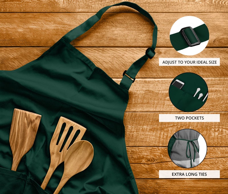 Utopia Kitchen 2 Pack Bib Apron, Adjustable with 2 Pockets, Water and Oil Resistant, Cooking Kitchen Chef Apron for Women Men - Image 4
